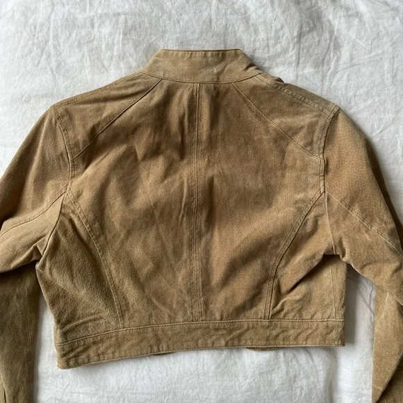 Cropped Suede Leather Jacket - Picture 4 of 7